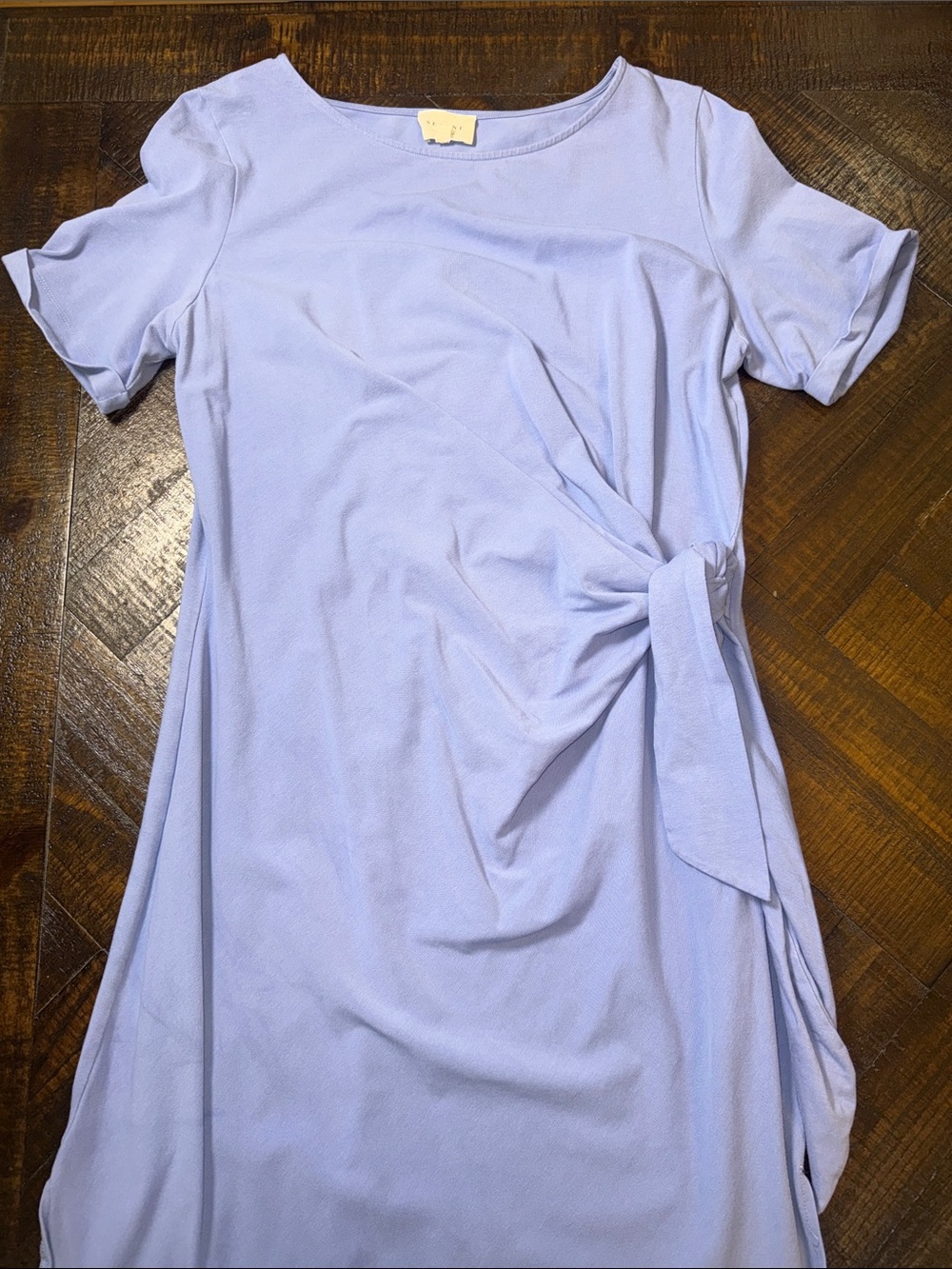 Sézane Pippa Vintage Blue Organic Cotton Tie Midi Maxi Dress XXL Flawed - Picture 5 of 11